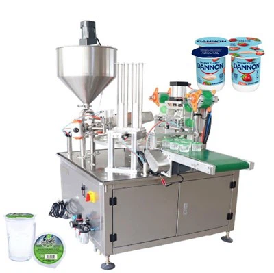 Automatic Rotary Juice Yogurt Jelly Cup Filling Sealing Machine